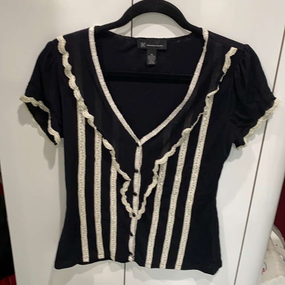 INC blouse. Size M black and off white